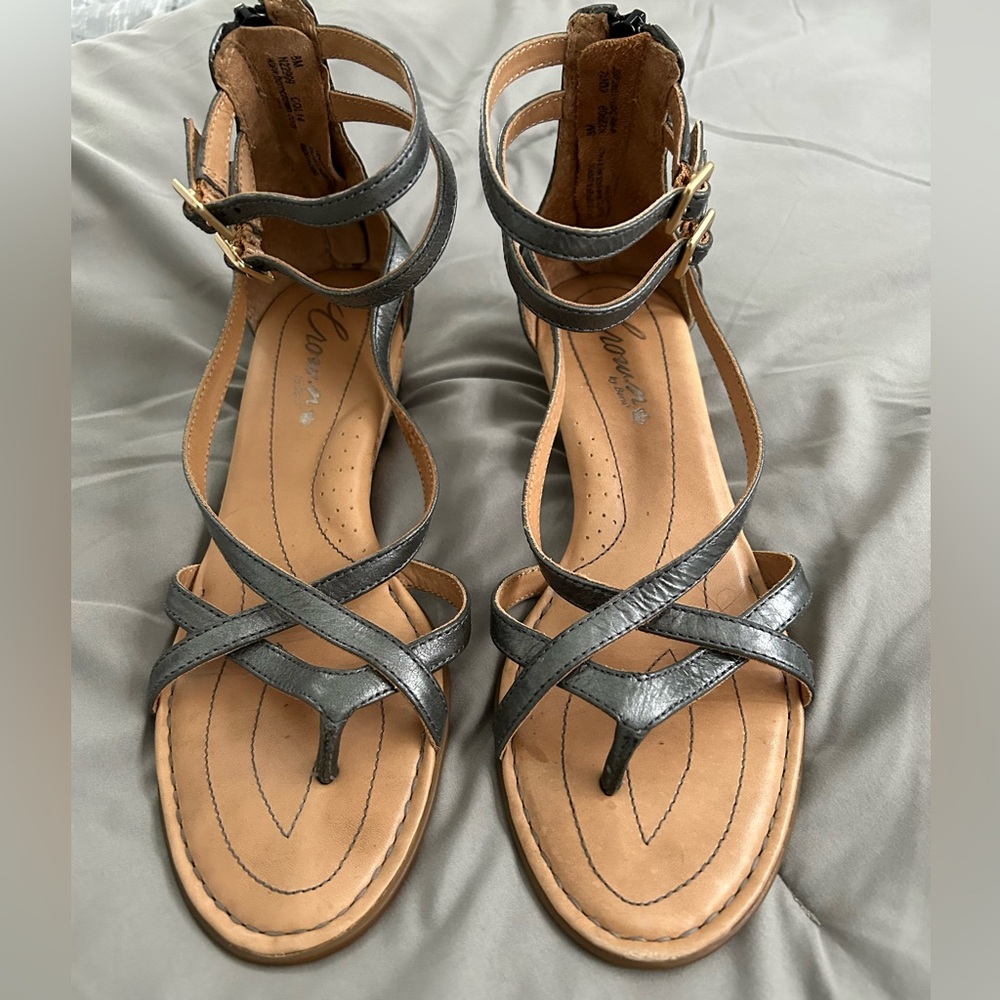 Crown by born pewter sandals size 8
